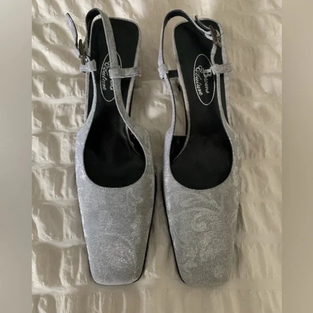 Browns couture silver women’s sling backs size 8.5